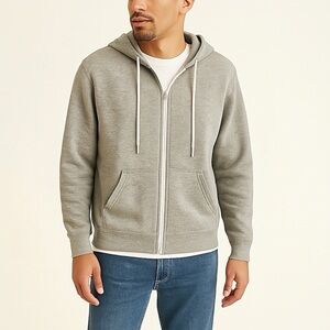 THE GREAT. MAN Varsity Grey The Men's Zip Up Hoodie